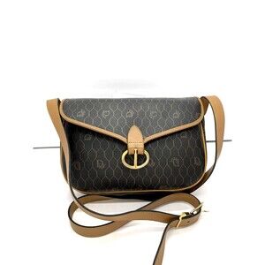 Authentic Vintage Christian Dior Honeycomb Canvas Leather Shoulder Crossbody bag